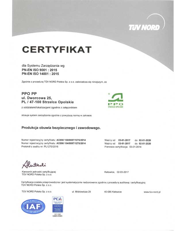Certyfikat ISO